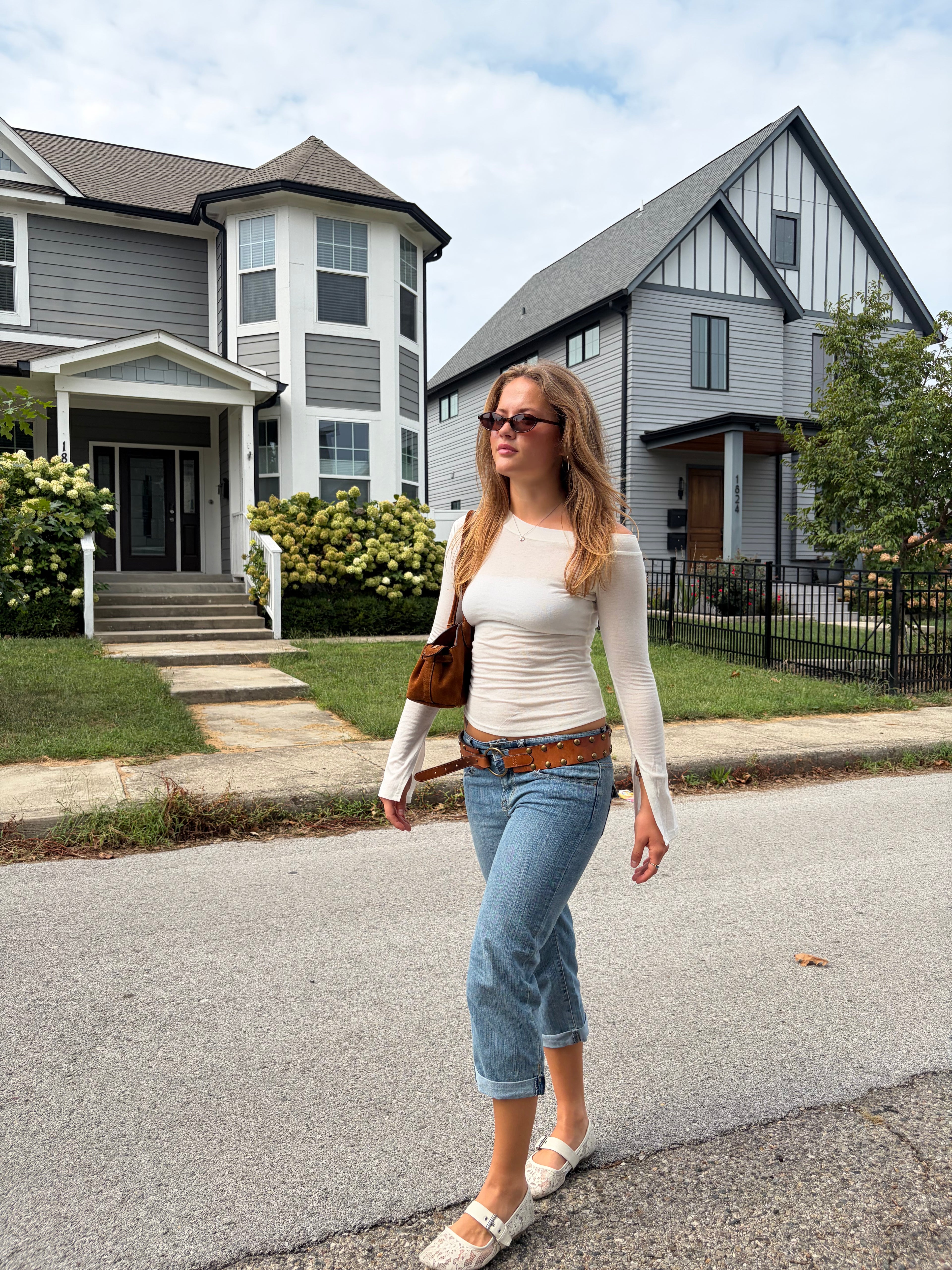 One-Shoulder Plain Knit Top
