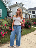 Off Shoulder Ribbed Knitted Top