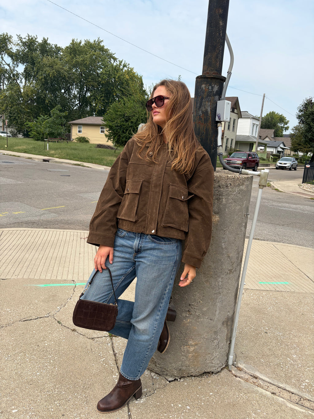 Retro Pure Leather Bomber Jacket