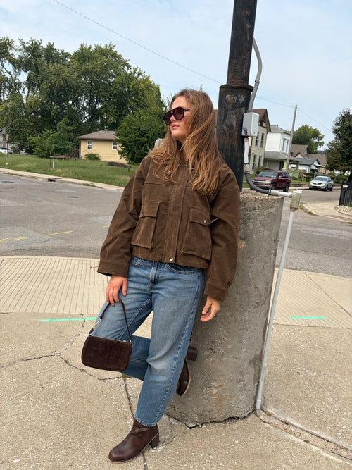 Retro Pure Leather Bomber Jacket