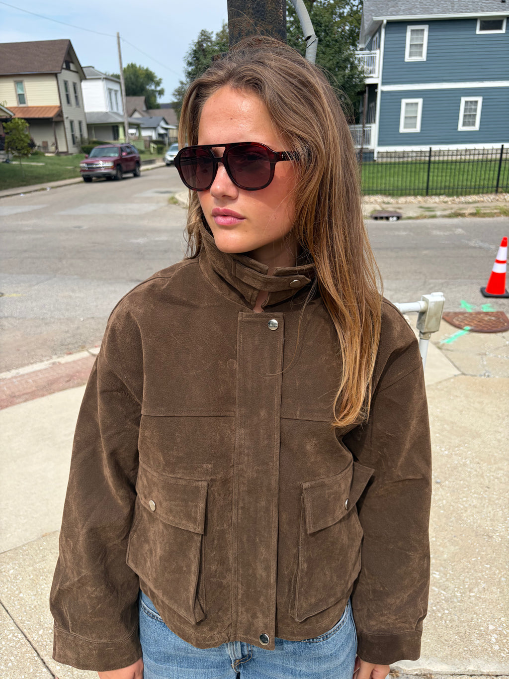 Retro Pure Leather Bomber Jacket